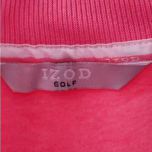 Izod‎ Golf Ladies Pink Mock Neck Zip Front Henley Sweatshirt - Picture 4 of 12